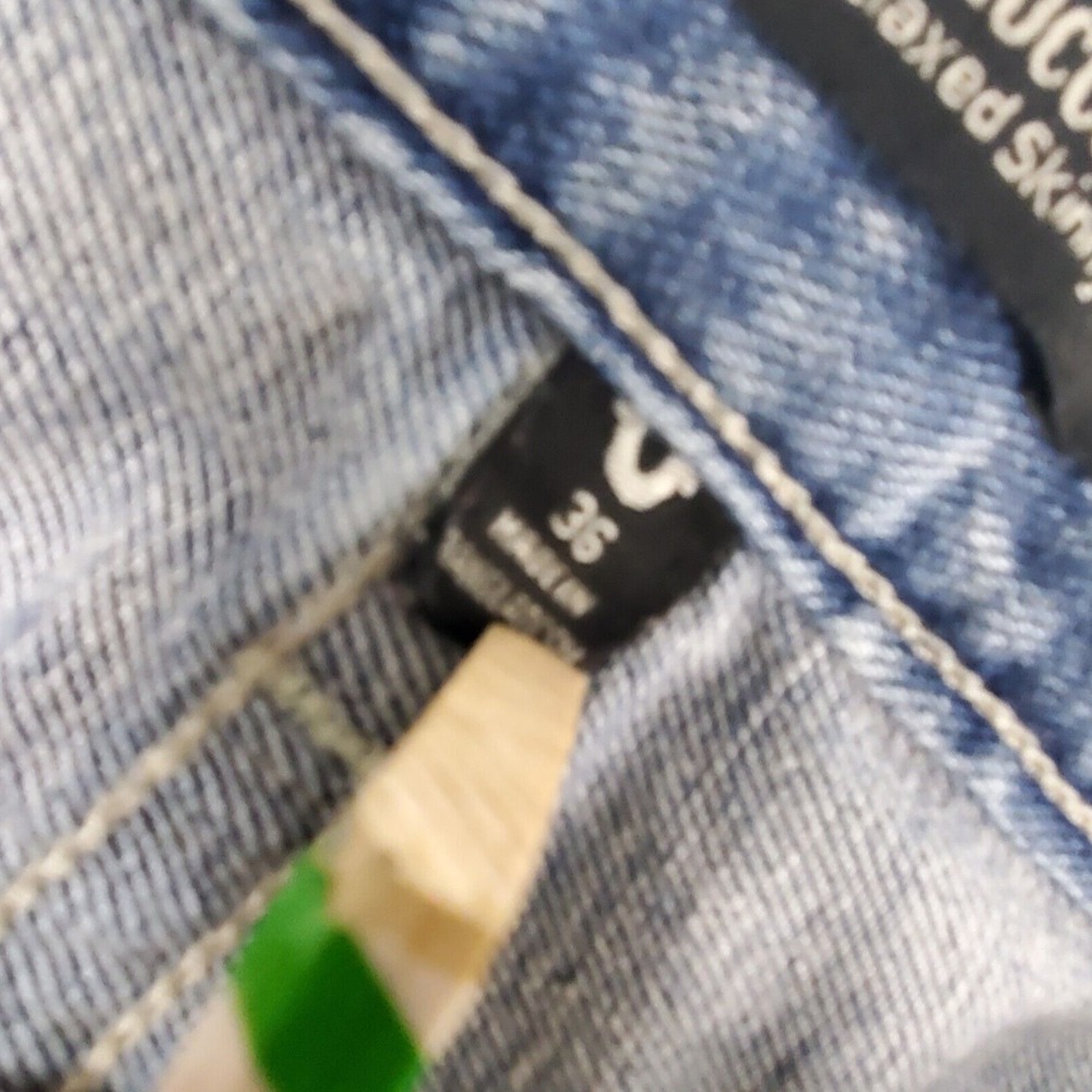 True Religion ROCCO FLAP Relaxed SKINNY JEANS 107327 Light Mixer 36x31 - Picture 12 of 16
